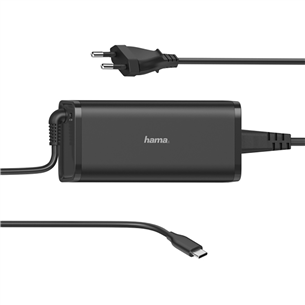 Hama, USB-C, 5-20 V, 92 W, melna - Universālais lādētājs portatīvajiem datoriem