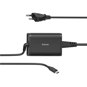 Hama, USB-C, 5-20 V, 65 W, melna - Universālais lādētājs portatīvajiem datoriem