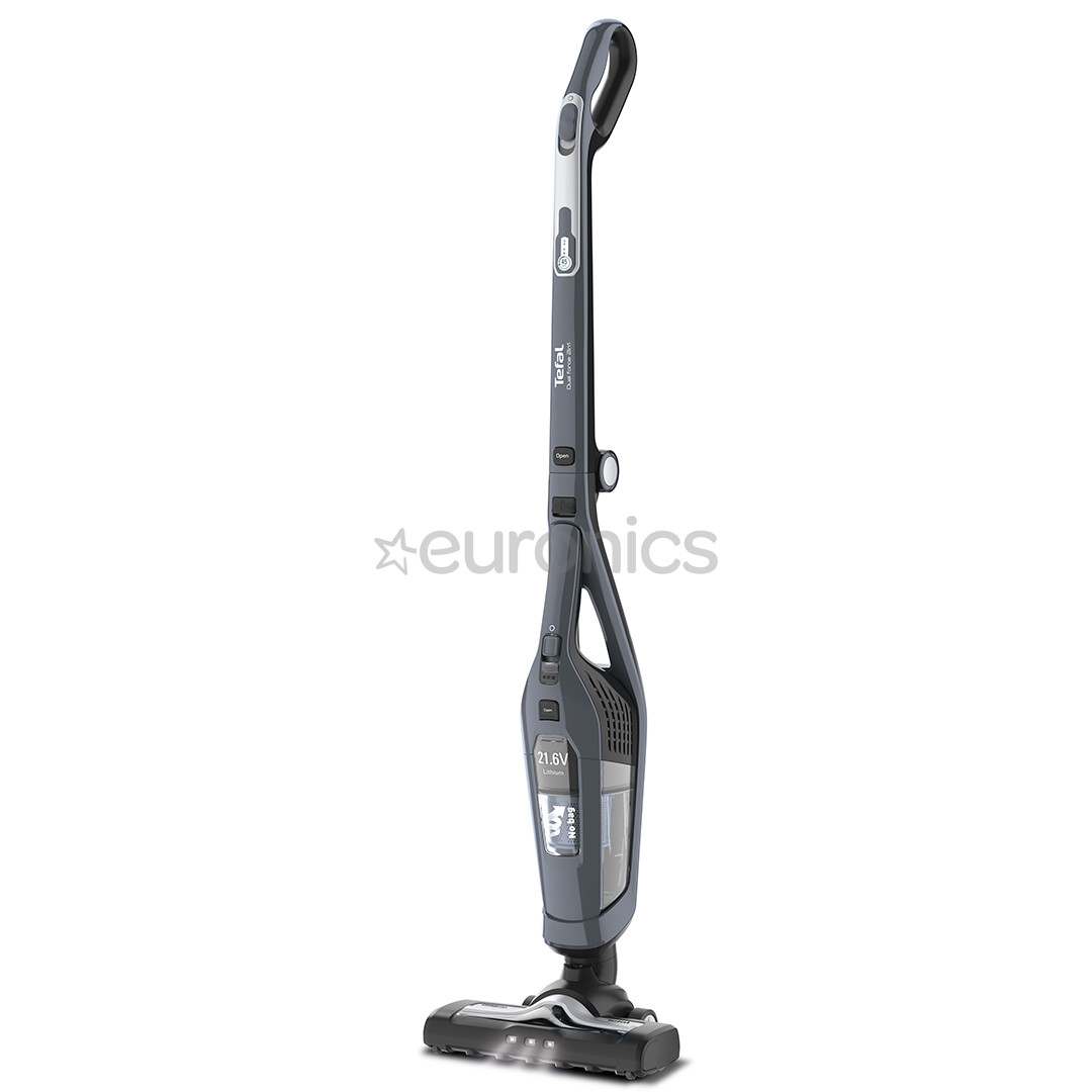 Tefal Dual Force 2in1, pelēka - Bezvadu putekļu sūcējs