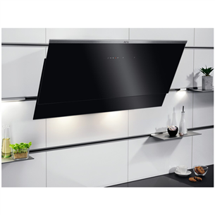 AEG, 700 m³/h, width 89.8 cm, black/inox - Cooker Hood