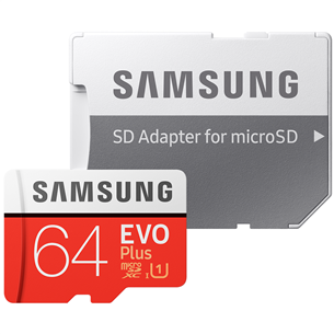 Карта памяти Micro SDXC + адаптер Samsung EVO Plus (64 ГБ)