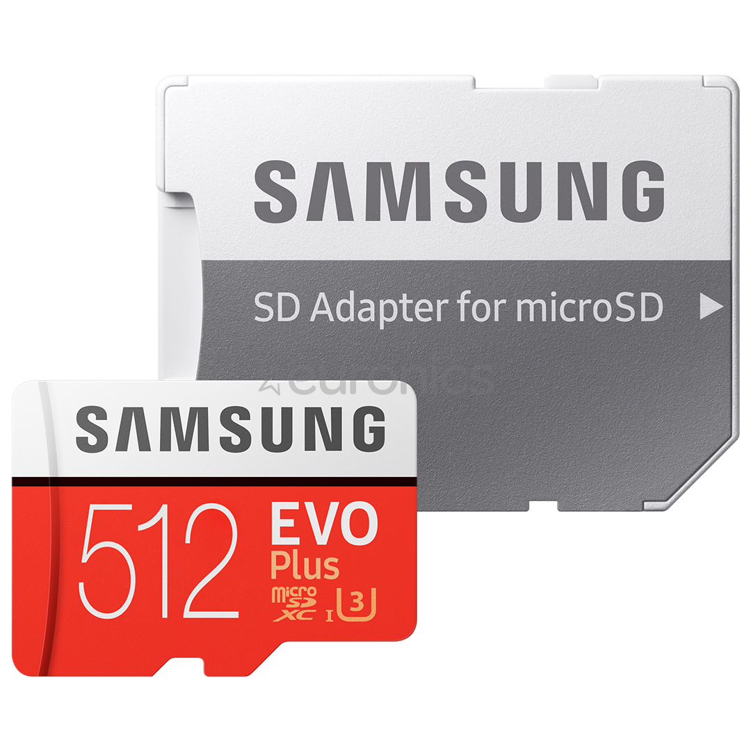 Карта памяти Micro SDXC + адаптер Samsung EVO Plus (512 ГБ)