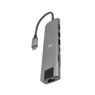 Adapteris USB-C / HDMI; 2x USB3.0; USB-C; SD card reader; Ethernet port, Xtorm