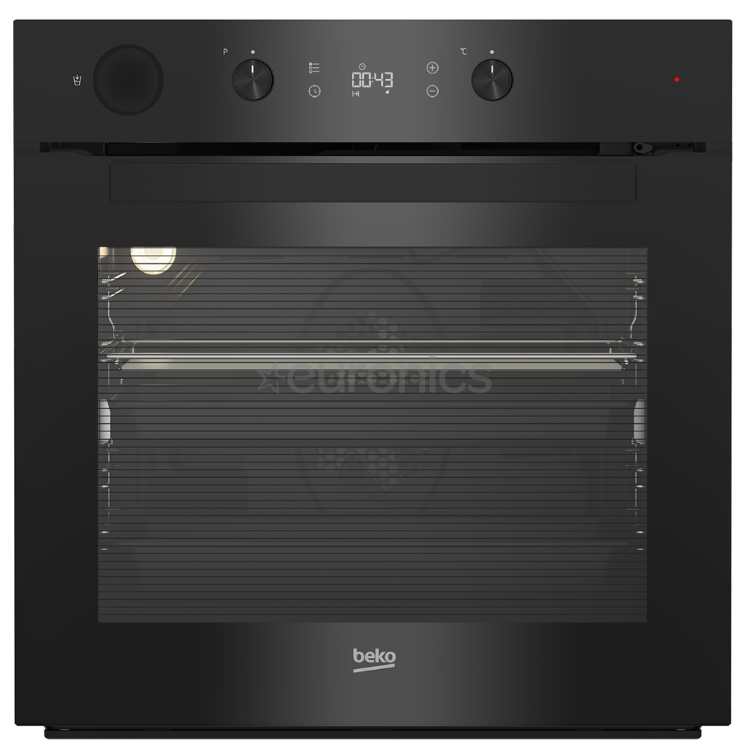 Beko, 71 L, pyrolytic cleaning, black - Built-in oven