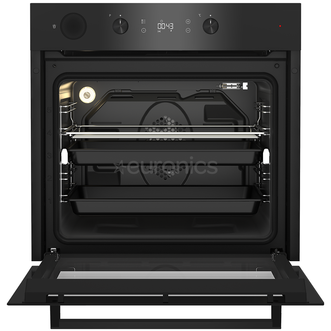 Beko, 71 L, pyrolytic cleaning, black - Built-in oven
