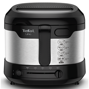 Tefal Uno, 1600 W, melna/nerūsējošā tērauda - Friteris