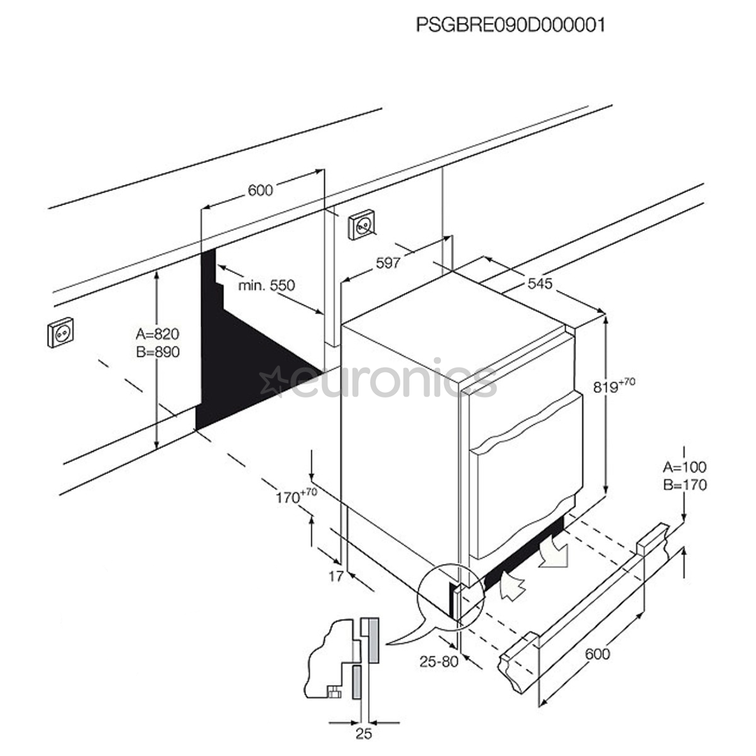 AEG, 95 L, height 82 cm - Built-in Freezer