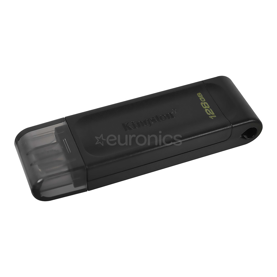 Kingston DataTraveler 70, USB-C, 128 GB, melna - USB zibatmiņa