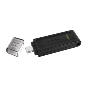 Kingston DataTraveler 70, USB-C, 128 GB, melna - USB zibatmiņa