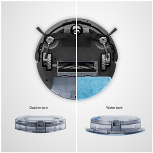 Ecovacs, sausā un mitrā uzkopšana, balta/melna - Robots putekļu sūcējs