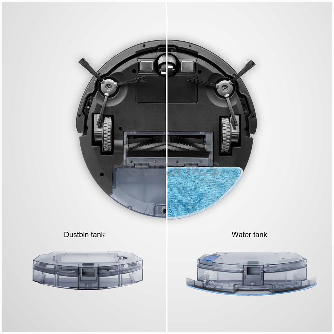 Ecovacs, sausā un mitrā uzkopšana, balta/melna - Robots putekļu sūcējs