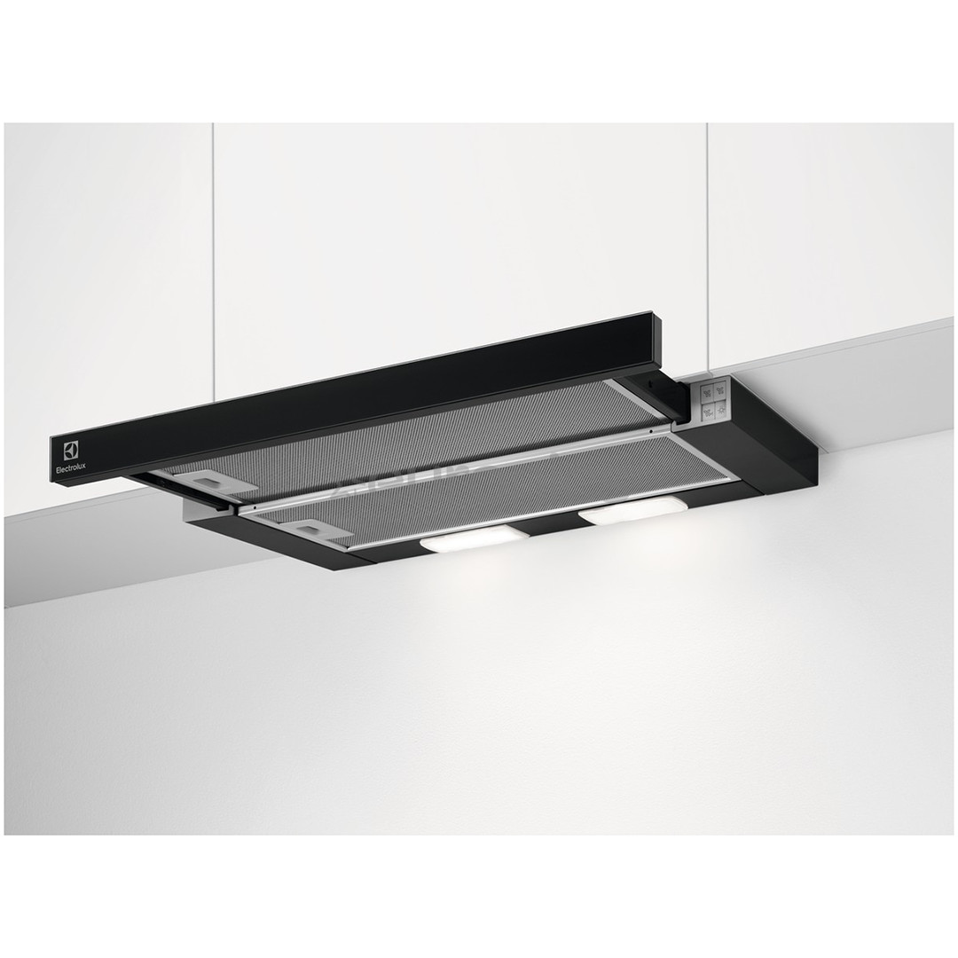 Electrolux, 370 m³/h, melna - Iebūvējams tvaika nosūcējs