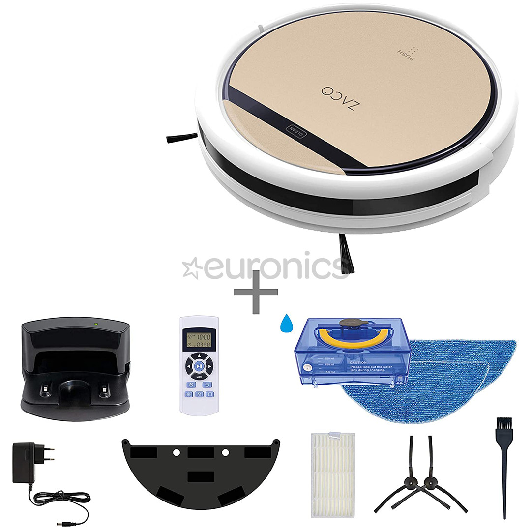 Zaco V5s Pro Wet & Dry, mitrā un sausā uzkopšana, zelta/balta - Robots putekļu sūcējs