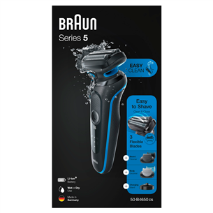 Braun Series 5 Wet & Dry, zila/melna - Skuveklis