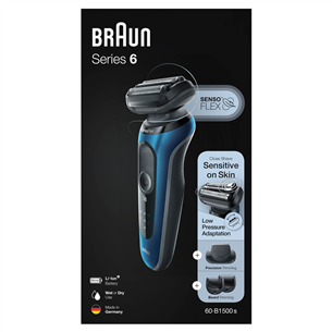 Braun Series 6 Wet & Dry, черный/синий - Бритва