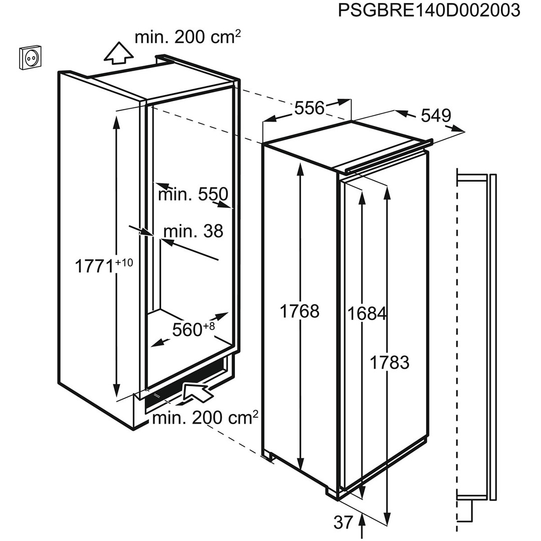 Built-in cooler Electrolux (177 cm)