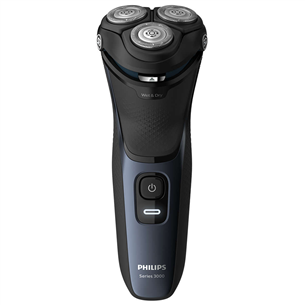 Philips 3000 Wet & Dry, melna/zila - Skuveklis S3134/51