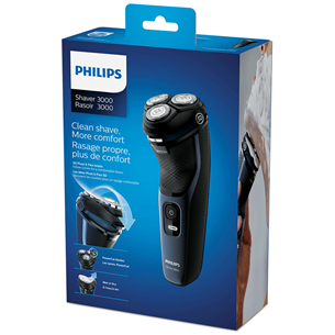 Philips 3000 Wet & Dry, melna/zila - Skuveklis