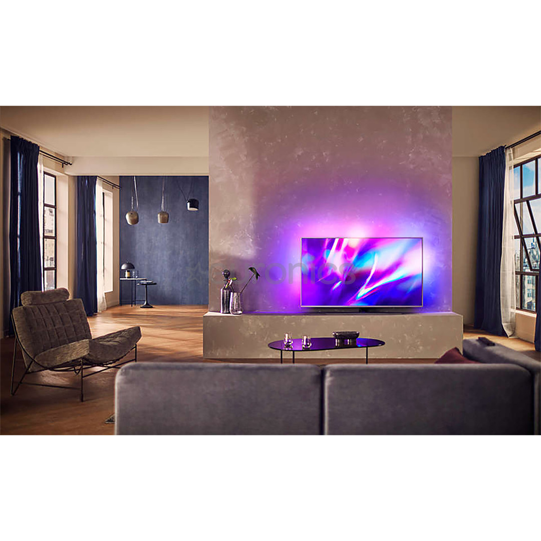 Philips LCD 4K UHD, 58", centra statīvs, sudraba - Televizors