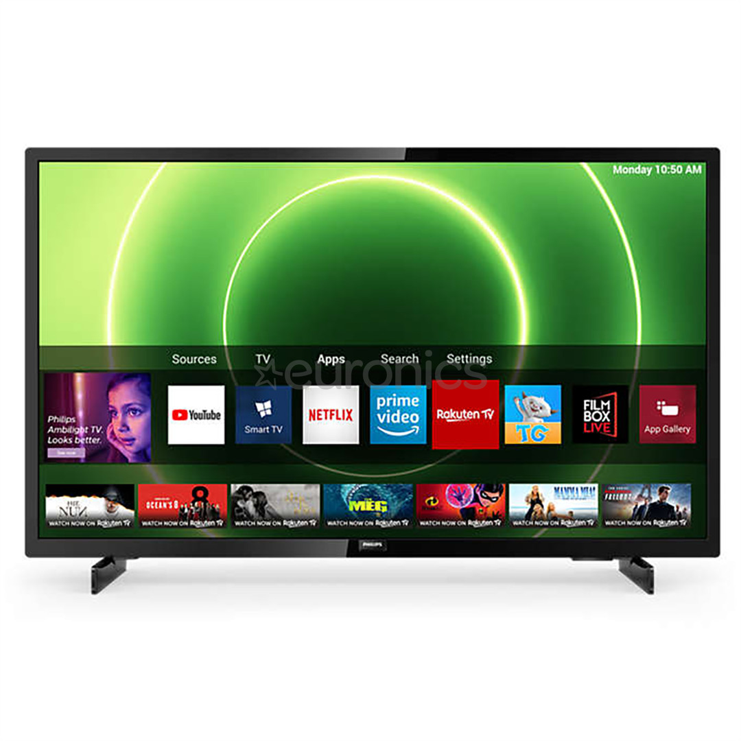 Philips PFS6805, 32", FHD, LED LCD, боковые ножки, черный - Телевизор