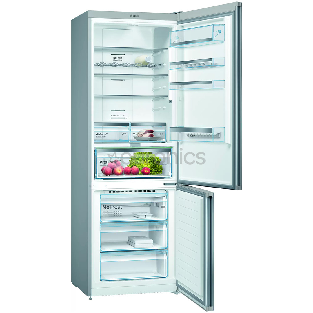 Bosch, NoFrost, augstums 203 cm, 438 L, nerūsējošā tērauda - Ledusskapis