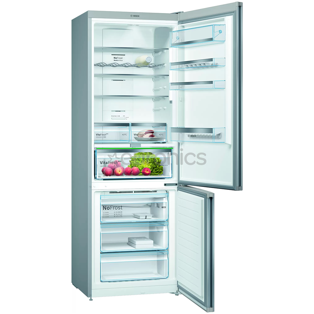 Bosch, NoFrost, augstums 203 cm, 438 L, nerūsējošā tērauda - Ledusskapis