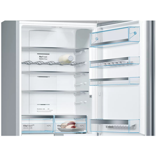 Bosch, NoFrost, height 203 cm, 438 L, inox - Refrigerator