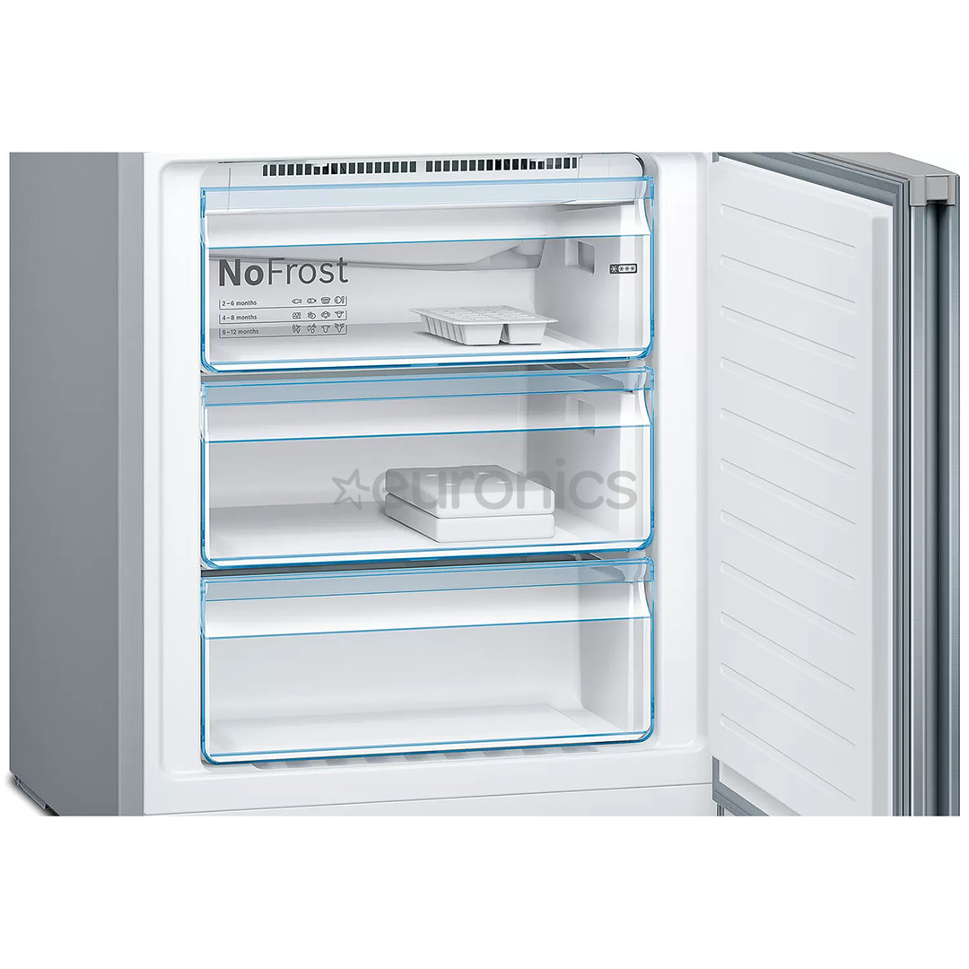 Bosch, NoFrost, augstums 203 cm, 438 L, nerūsējošā tērauda - Ledusskapis