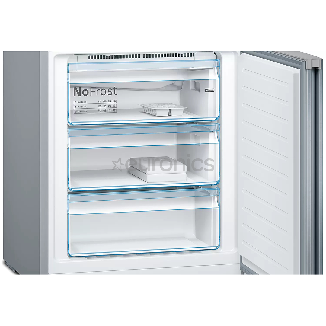 Bosch, NoFrost, augstums 203 cm, 438 L, nerūsējošā tērauda - Ledusskapis