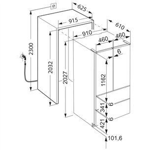 Liebherr, 471 L, augstums 204 cm - Iebūvējams ledusskapis