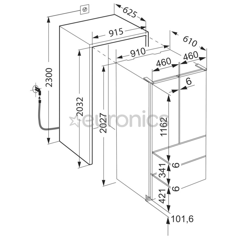 Liebherr, 471 L, augstums 204 cm - Iebūvējams ledusskapis