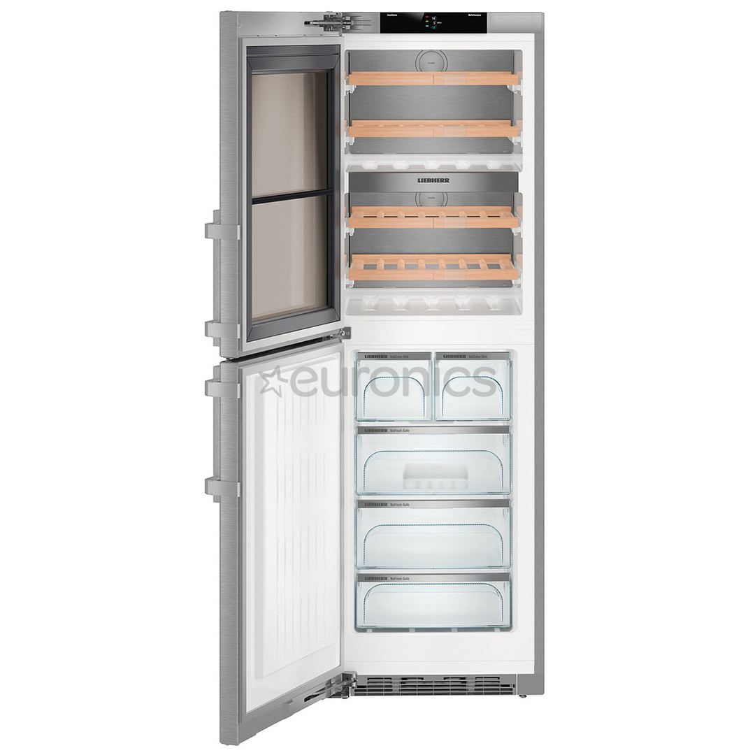 Liebherr, генератор льда, 48 бутылок, высота 185 см, нерж. сталь - Винный шкаф с морозилкой