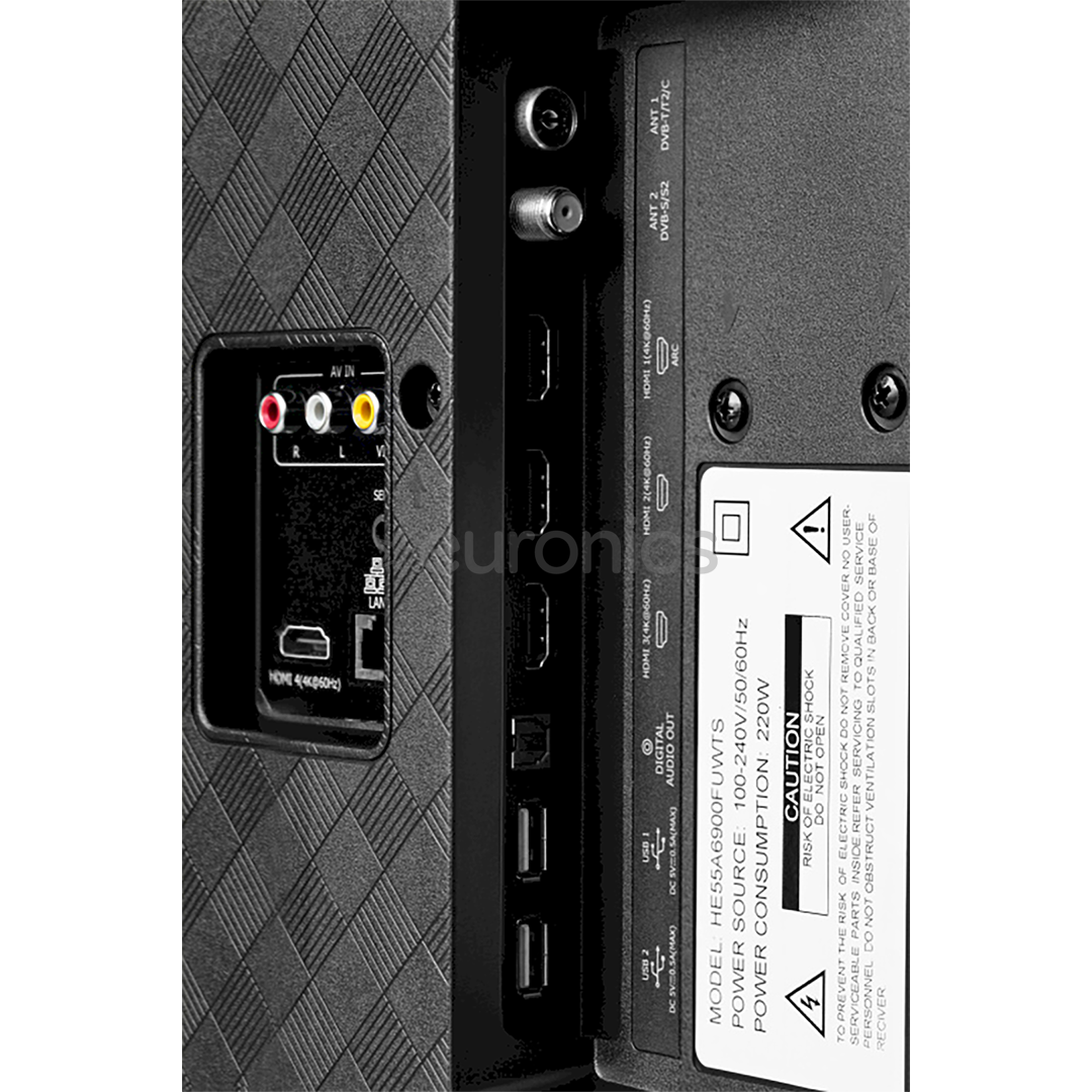 55'' Ultra HD 4K LED LCD televizors, Hisense