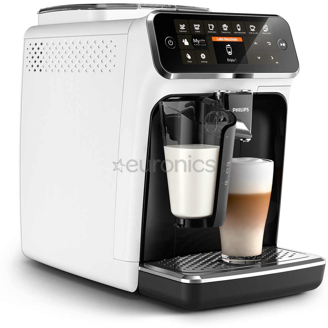 Philips LatteGo 4300, melna/balta - Kafijas automāts