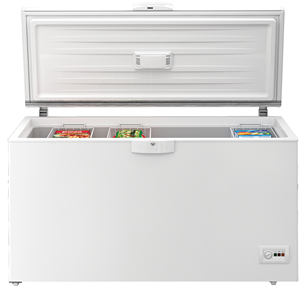 Beko, platums 155.5 cm, 451 L, balta - Lādes tipa saldētava