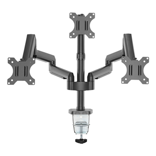 Deltaco Triple Gas Spring, 17''-27'', 7 kg, 3 monitors, black - Monitor Desk Mount