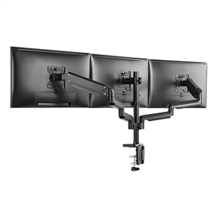 Deltaco Triple Gas Spring, 17''-27'', 7 kg, 3 monitors, black - Monitor Desk Mount