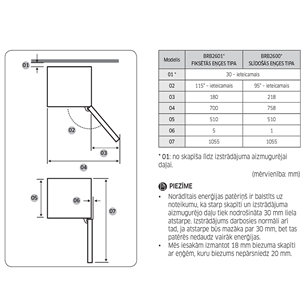 Built - in refrigerator, Samsung (178 cm)