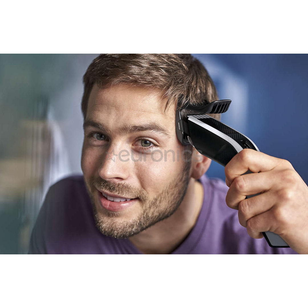 Philips Series 3000, 0.5-23 mm, melna/balta - Matu griežamā mašīna