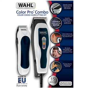 Wahl Color Pro Combo, 1-25 mm, melna/balta - Matu griežamās mašīnas komplekts