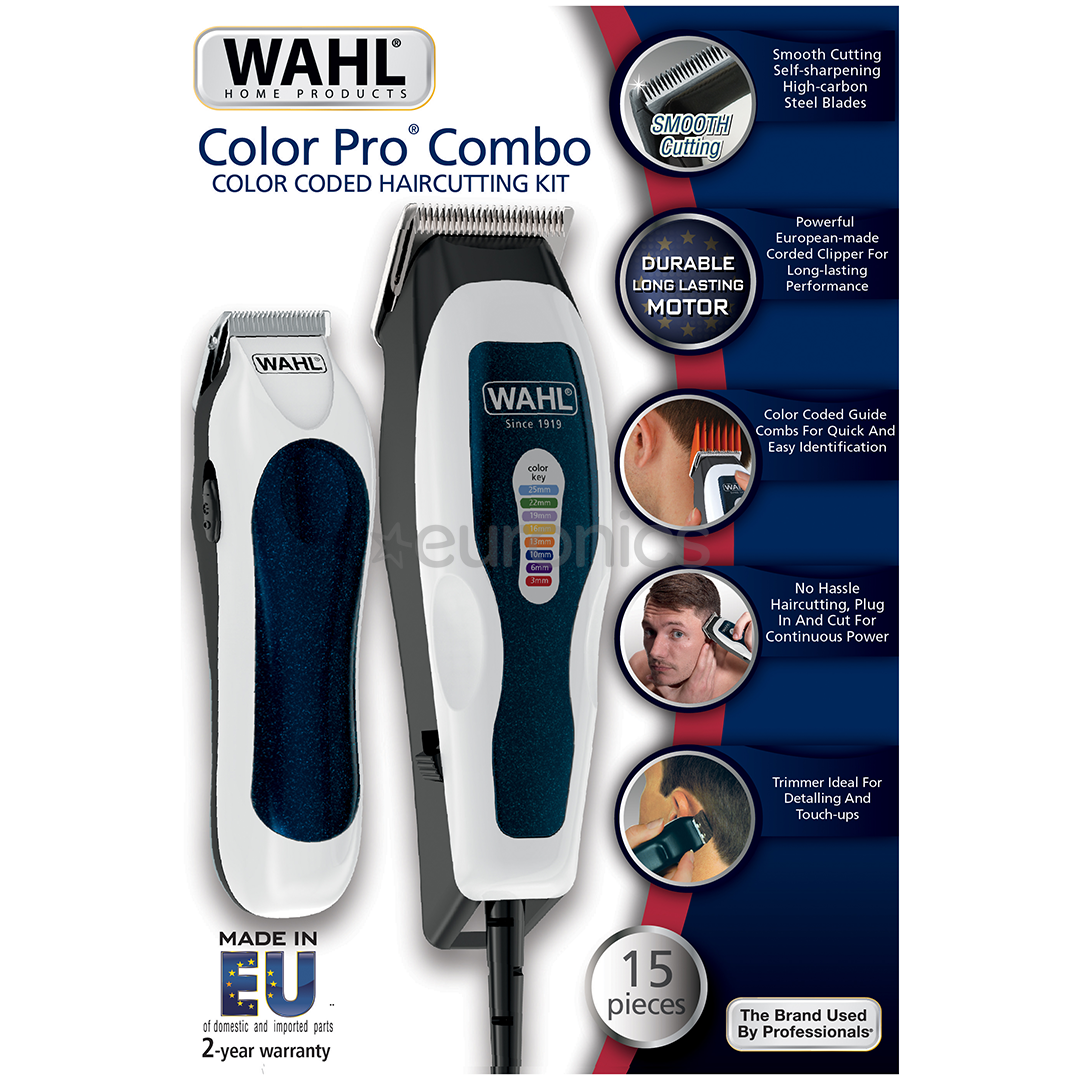 Wahl Color Pro Combo, 1-25 mm, melna/balta - Matu griežamās mašīnas komplekts
