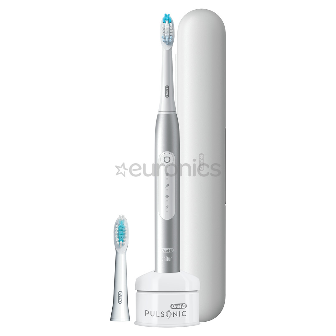 Braun Oral-B Pulsonic Slim Luxe 4500, ceļojumu futlāris, balta/sudraba- Elektriskā zobu birste