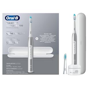 Braun Oral-B Pulsonic Slim Luxe 4500, футляр, белый/серебристый - Электрическая зубная щетка