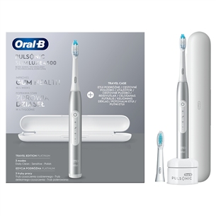 Braun Oral-B Pulsonic Slim Luxe 4500, ceļojumu futlāris, balta/sudraba- Elektriskā zobu birste