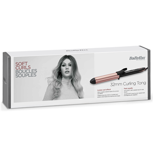 BaByliss, diametrs 32 mm, 160-210 °C, melna/rozā - Lokšķēres