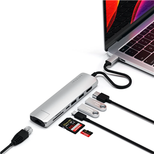 Satechi Multi-port, USB C, pelēka - Adapteris