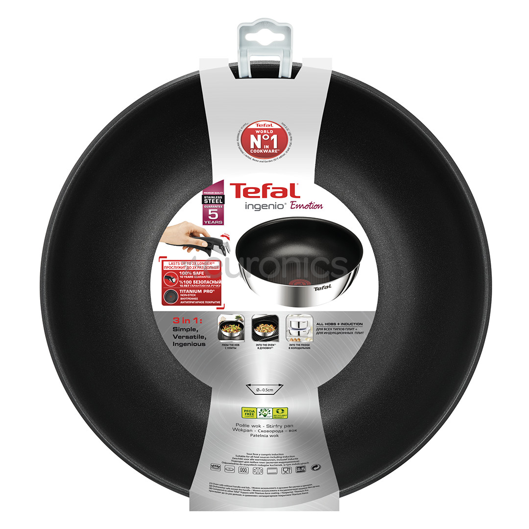 Tefal Ingenio Emotion, diameter 26 cm, black/inox - Wok pan