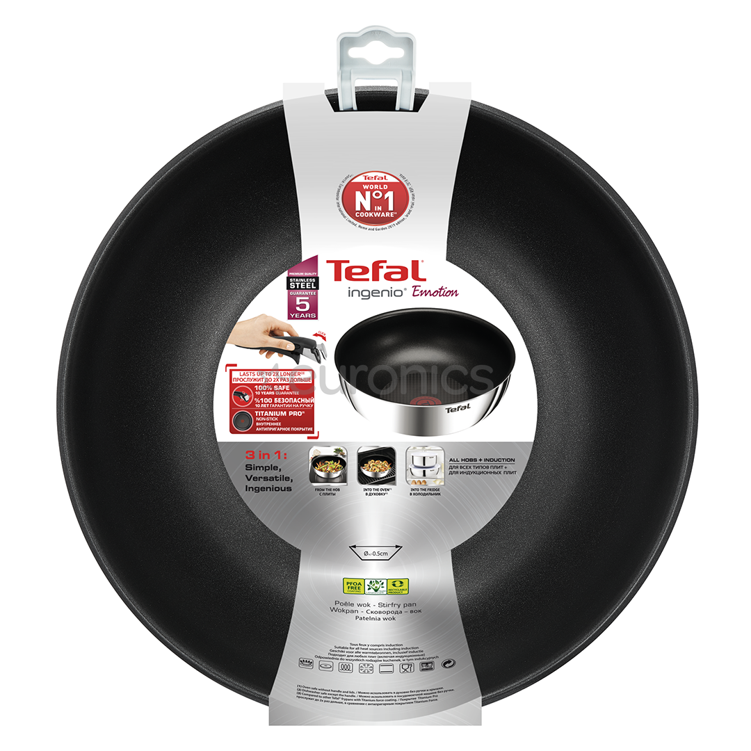 Tefal Ingenio Emotion, diameter 26 cm, black/inox - Wok pan