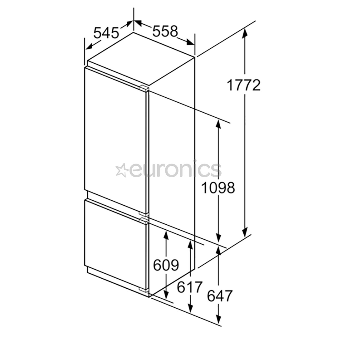 Bosch, 272 л, высота 178 см - Интегрируемый холодильник