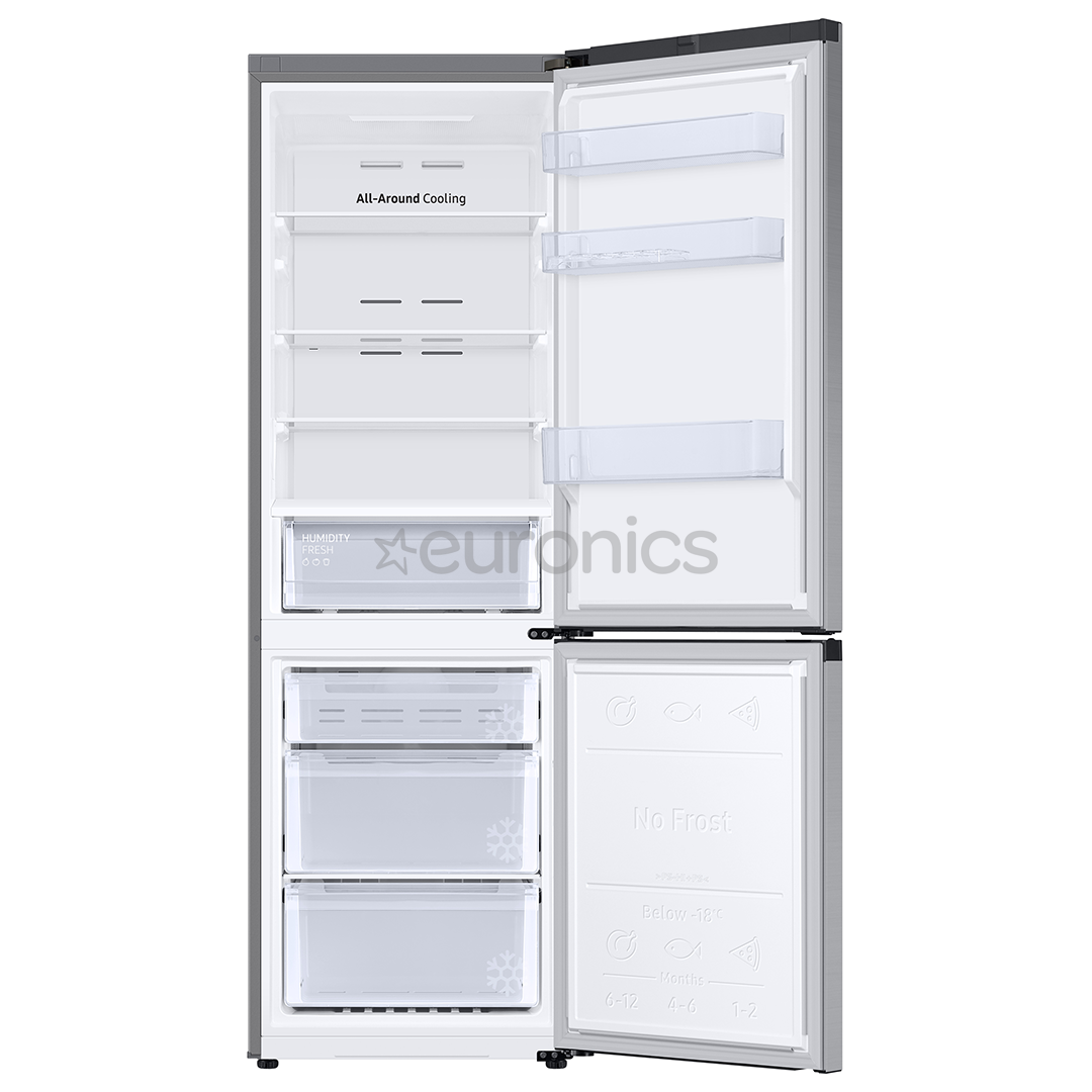 Samsung NoFrost, augstums 185.3 cm, 344 L, nerūsējošā tērauda - Ledusskapis